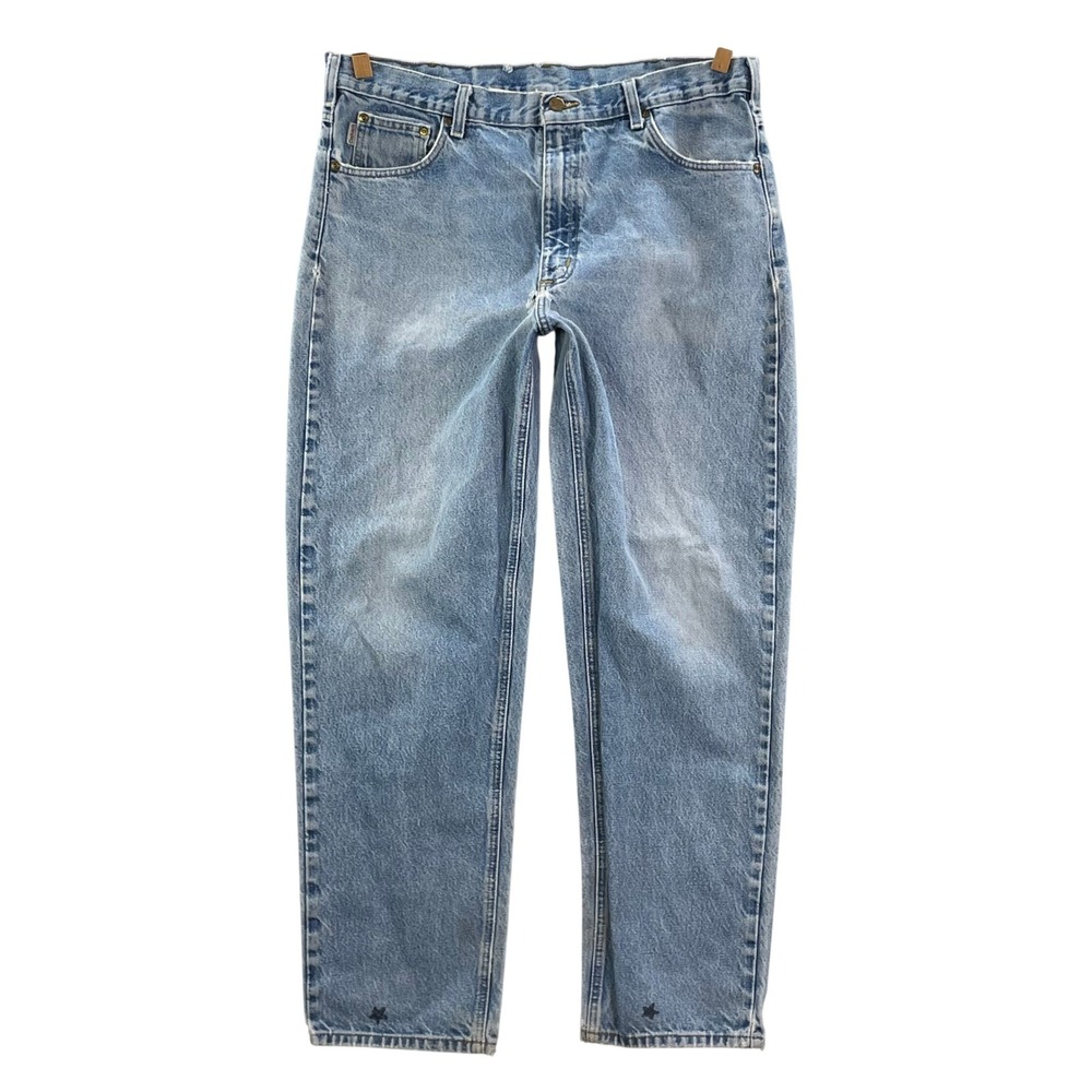 Carhartt Relaxed Fit Jeans Men's 38x30* Light Wash Workwear Denim Outdoor Rugged